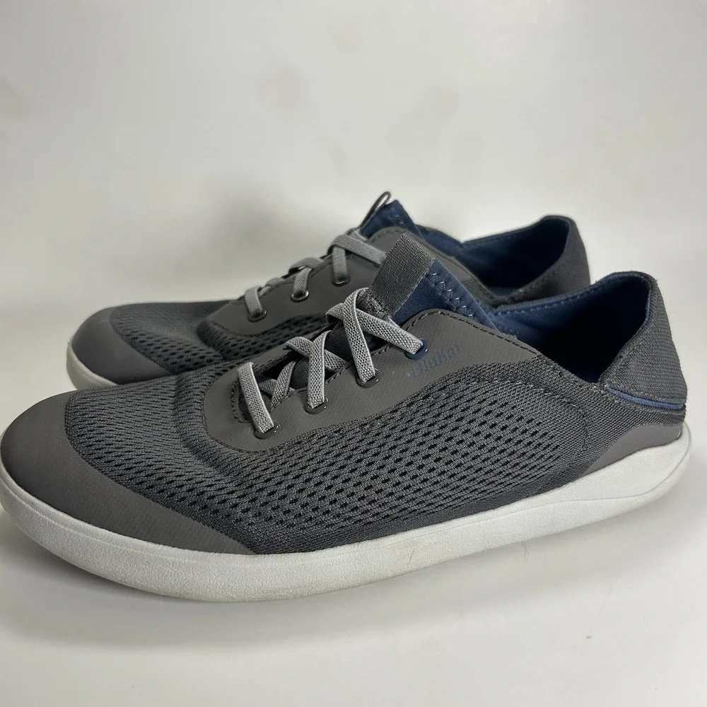 OluKai Moku Pae Mens Ash Trench Blue Mesh Boat Shoes Sneakers 8 10472-PVVN